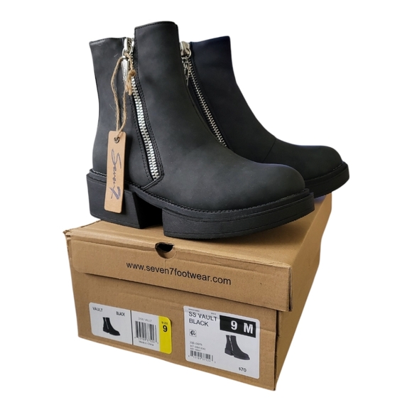 Seven7 Vault Black platform boot Womens Size 9 New - Picture 1 of 7